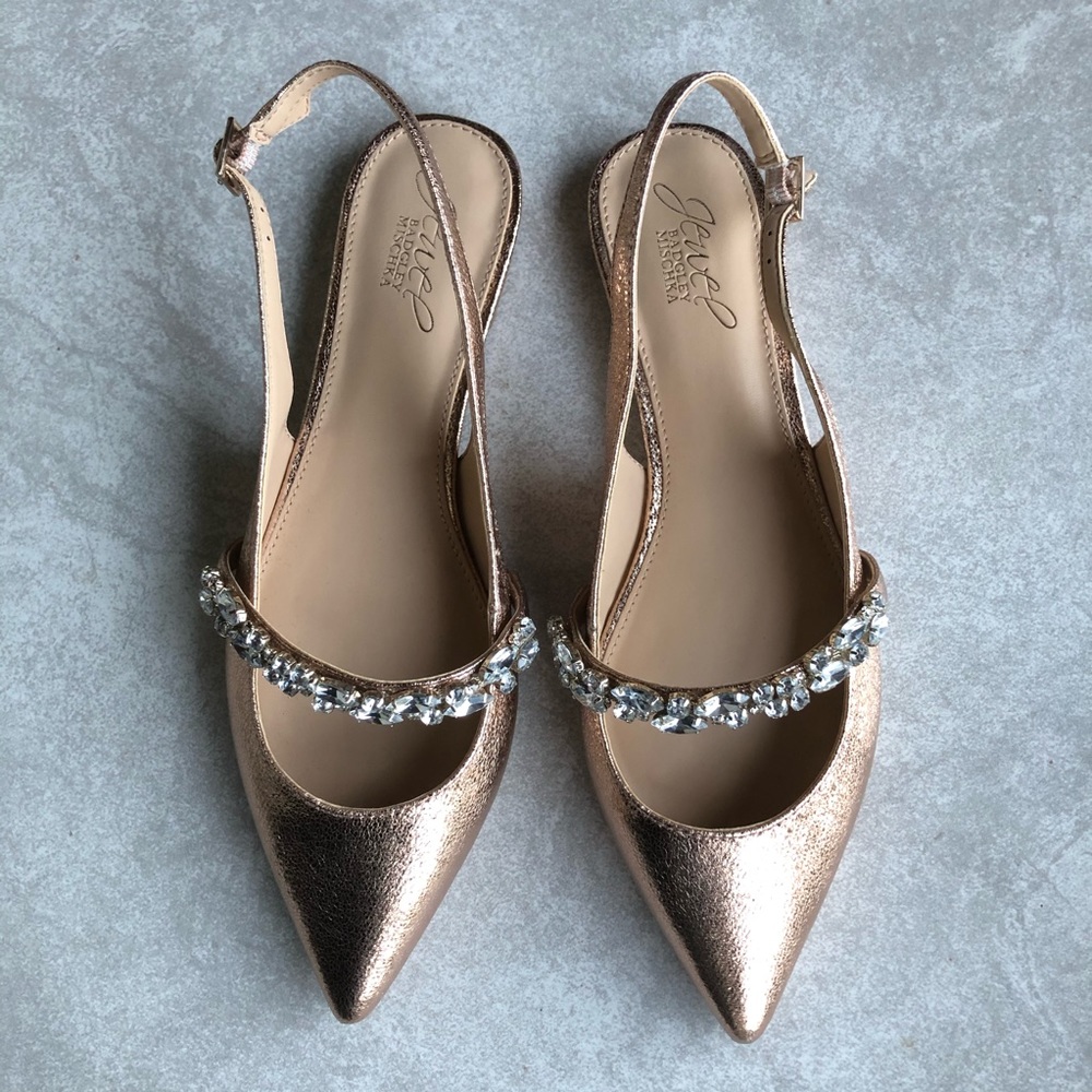 NEW Badgely Mishka Jeweled Pointy Toe Flats
